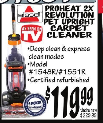 Ollie's Bissell® proheat 2x revolution pet upright carpet cleaner offer