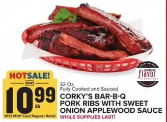 Food Lion Corky's Bar-B-Q Pork Ribs With Sweet Onion Applewood Sauce 32 oz offer
