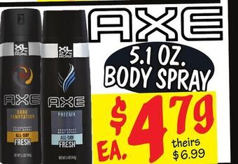 Ollie's Axe body spray offer