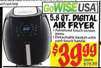 Ollie's 5.8 qt. digital air fryer offer