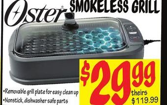 Ollie's Oster® smokeless grill offer