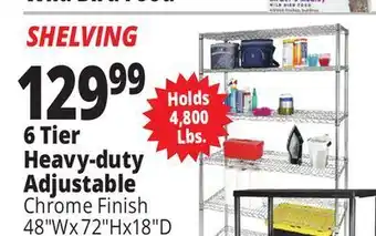 Ocean State Job Lot Shelving 6 tier heavy-duty adjustable offer