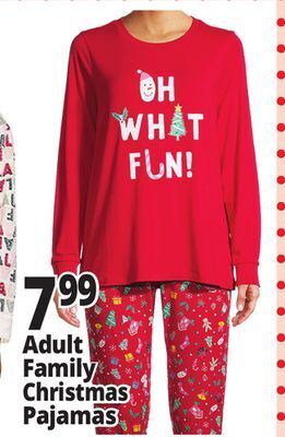 Ocean State Job Lot Adult family christmas pajamas offer