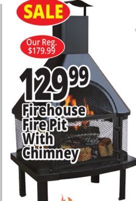 Ocean State Job Lot Firehouse fire pit with chimney offer