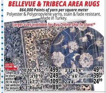 Ocean State Job Lot Bellevue & tribeca area rugs offer