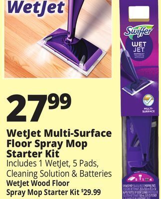 Ocean State Job Lot Wetjet multi-surface floor spray mop starter kit offer