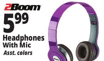 Ocean State Job Lot 2boom over ear wired stereo headphones with mic offer