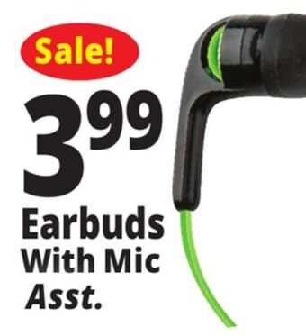 Ocean State Job Lot Acellories high performance earbuds with in-line mic offer