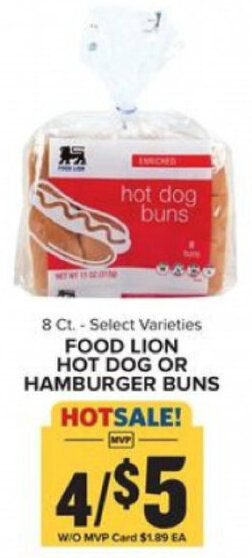 Food Lion Food Lion Hot Dog or Hamburger Buns offer