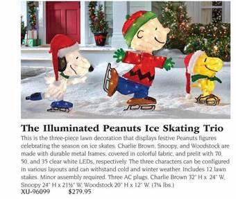 Hammacher Schlemmer The illuminated peanuts ice skating trio offer