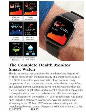 Hammacher Schlemmer The complete health monitor smart watch offer