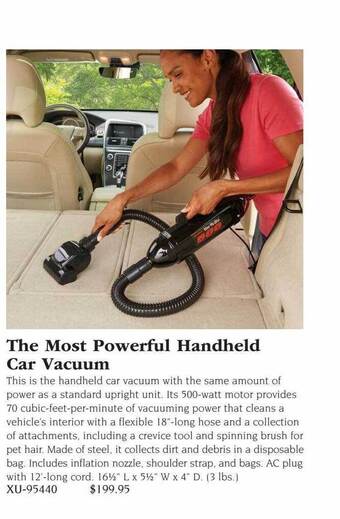 Hammacher Schlemmer The most powerful handheld car vacuum offer