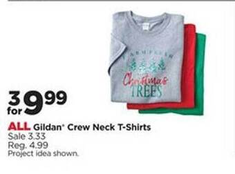Michaels Gildan crew neck t-shirts offer