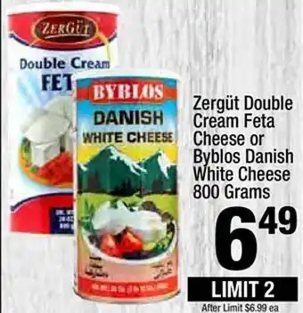 Super King Markets Zergüt double cream feta cheese or byblos danish white cheese 800 grams offer