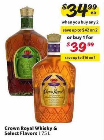 Winn Dixie Crown royal whisky & select flavors offer