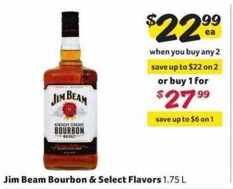 Winn Dixie Jim beam bourbon & select flavors offer