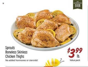 Sprouts Farmers Market Sprouts boneless skinless chicken thighs offer