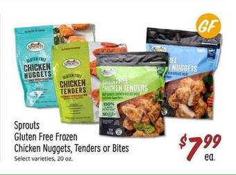 Sprouts Farmers Market Sprouts gluten free frozen chicken nuggets, tenders or bites offer