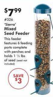 Valu Home Centers 'sierra' mixed seed feeder offer