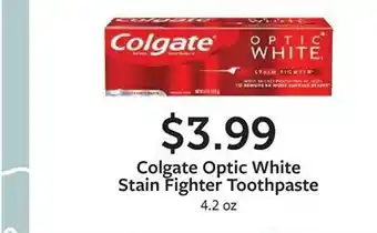 Fareway Colgate optic white stain fighter toothhpaste offer