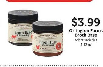 Fareway Orrington farms broth base offer