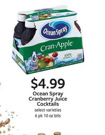 Fareway Ocean spray cranberry juice cocktails offer