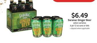 Fareway Saranac ginger beer offer