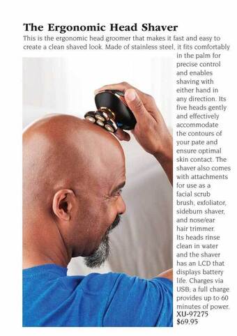 Hammacher Schlemmer The ergonomic head shaver offer