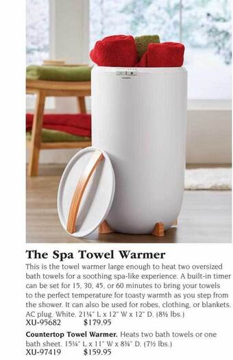 Hammacher Schlemmer The spa towel warmer offer