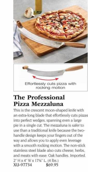 Hammacher Schlemmer The professional pizza mezzaluna offer