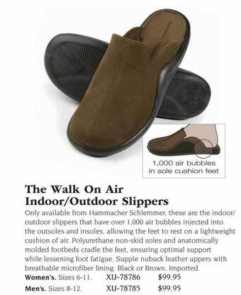Hammacher Schlemmer The walk on air indoor or outdoor slippers offer