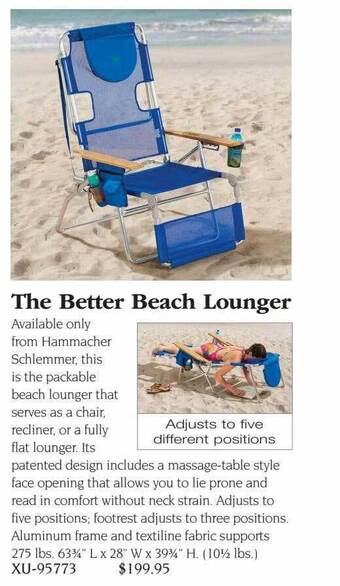 Hammacher Schlemmer The better beach lounger offer