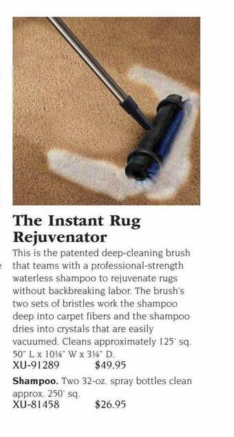 Hammacher Schlemmer The instant rug rejuvenator offer
