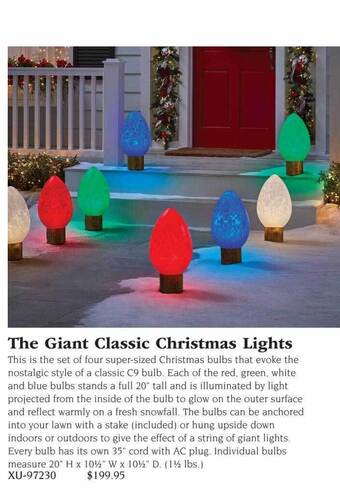 Hammacher Schlemmer The giant classic christmas lights offer