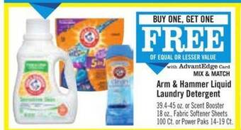 Price Chopper Arm & hammer liquid laundry detergent offer