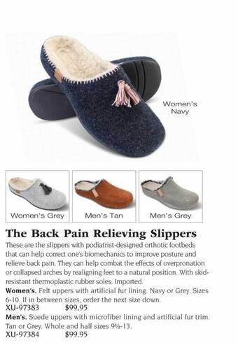 Hammacher Schlemmer The back pain relieving slippers offer