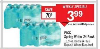 Price Chopper Pics spring water 24 pack offer