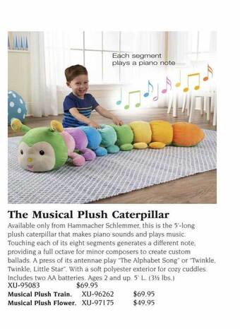 Hammacher Schlemmer The musical plush caterpillar offer
