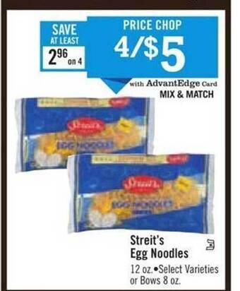 Price Chopper Streit's egg noodles offer
