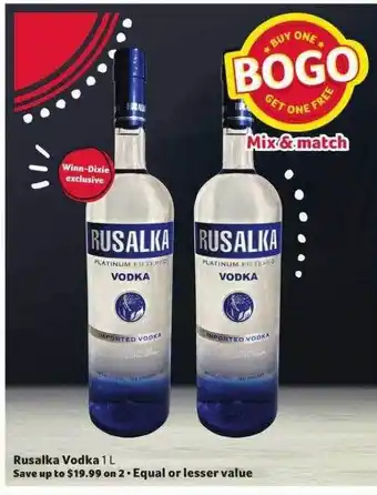 Winn Dixie Rusalka vodka offer
