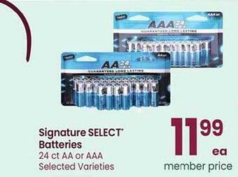 Safeway Signature select batteries offer