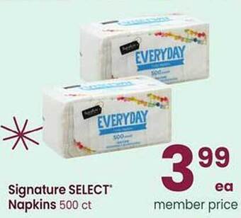 Safeway Signature select napkins offer