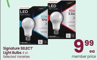 Safeway Signature select light bulbs offer