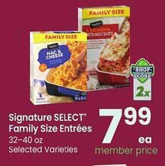 Safeway Signature select family size entrées offer