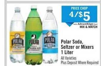 Price Chopper Polar soda, seltzer or mixers 1 liter offer