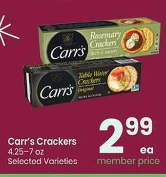 Safeway Carr's crackers offer