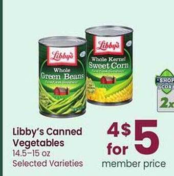 Safeway Libby's canned vegetables offer
