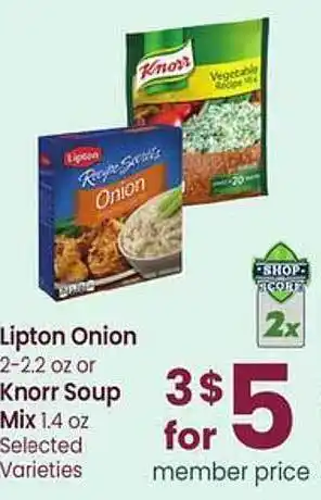 Safeway Lipton onion or knorr soup mix offer