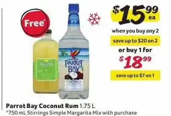 Winn Dixie Parrot bay coconut rum offer