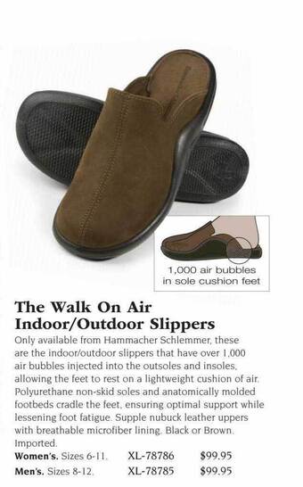 Hammacher Schlemmer The walk on air indoor or outdoor slippers offer